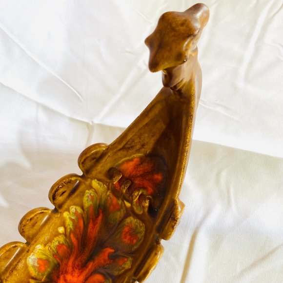 Large vintage 1960s Ceramic Art Pottery Viking Ship Ashtray Dish - Picture 4 of 9